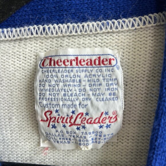Vintage 70s Spirit Leaders Cheerleader Knit Varsity Cardigan Sweater - Picture 5 of 7